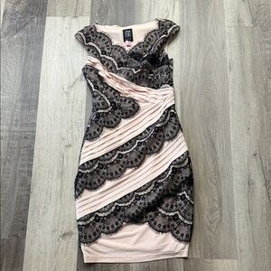 Jax Black Lace and Pink Mini Dress